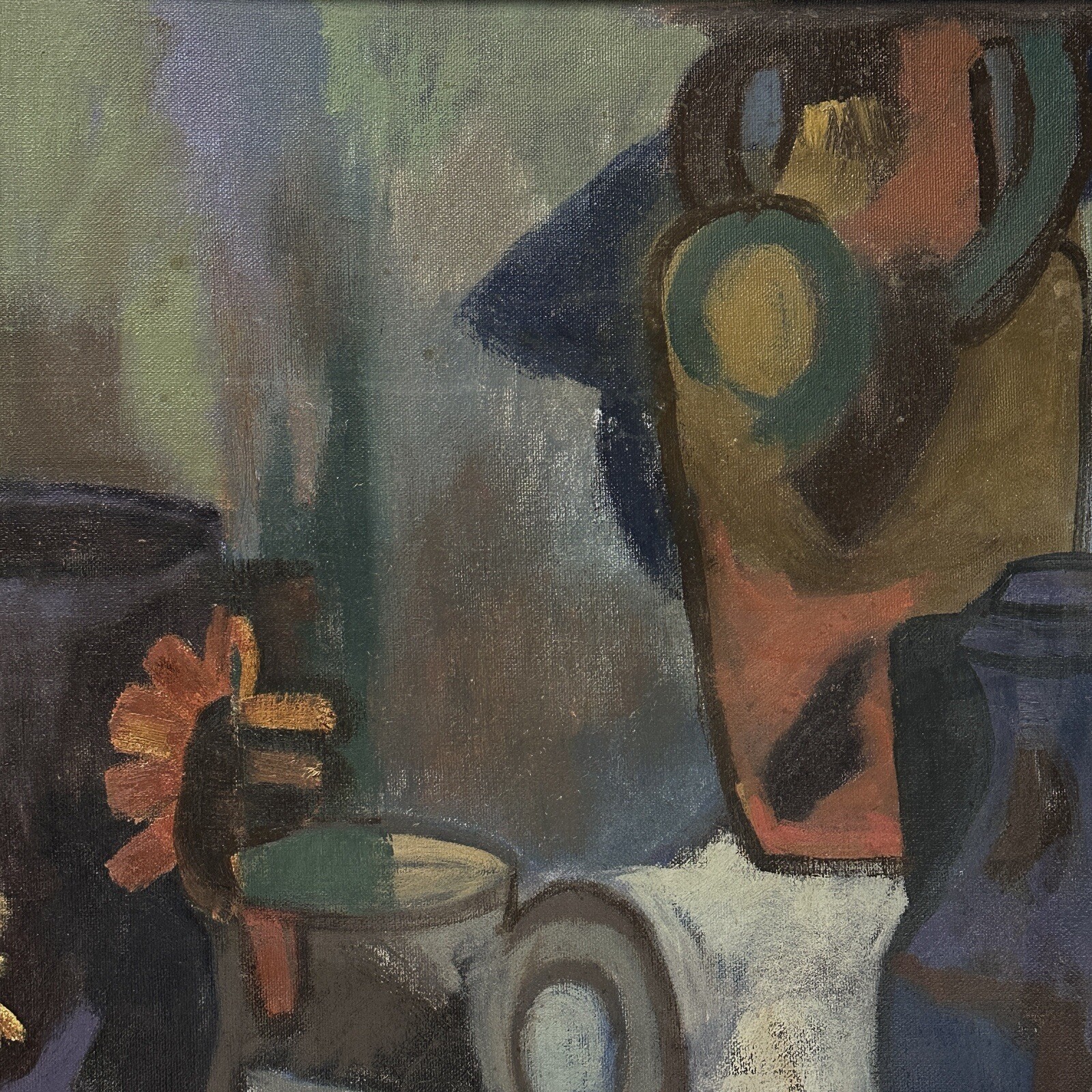 Vintage Postimpressionist Still Life with Vases and Flowers (OOC)/Modernist