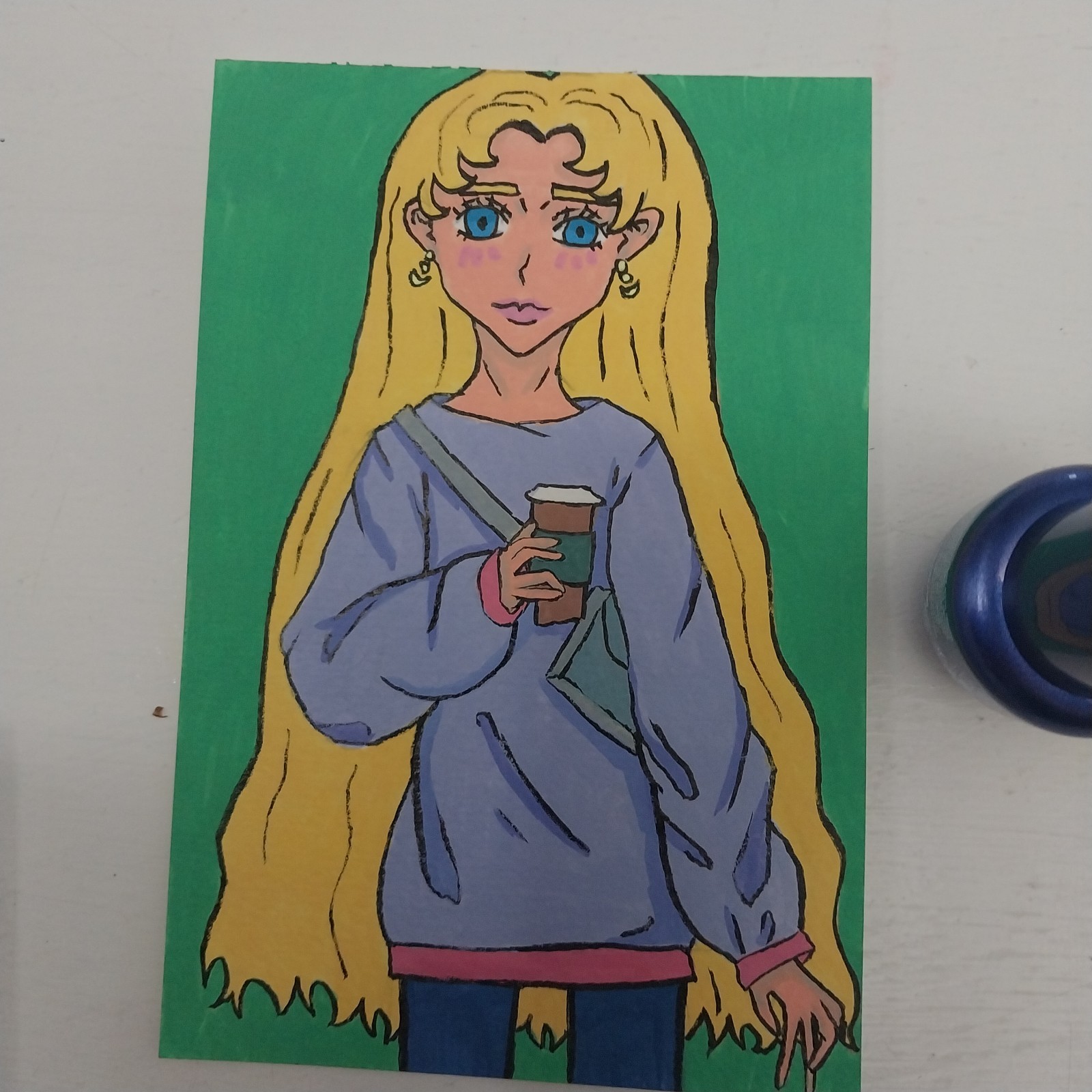 Sindy Fuhr Watercolor Painting Anime Manga Style Original Art Title Serena Style
