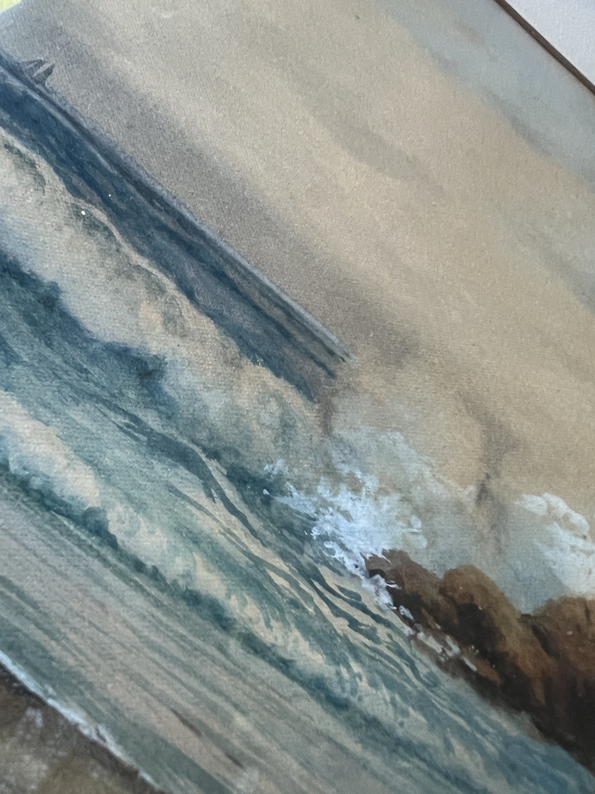 Antique William George (W.G) Russell seascape landscape Watercolor Painting 1900
