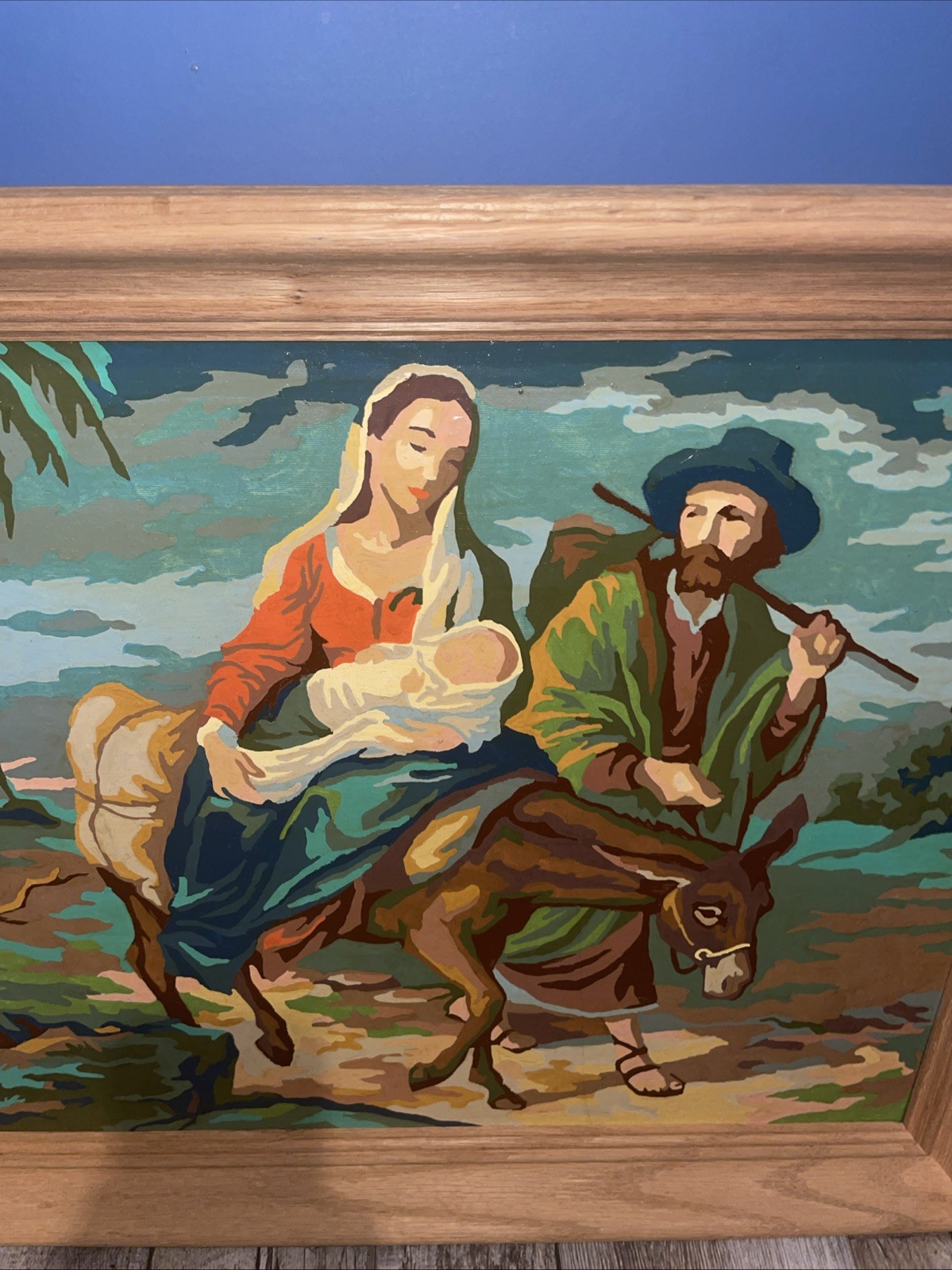 The Holy Family’s Journey to Egypt Paint by Number Framed 21×17