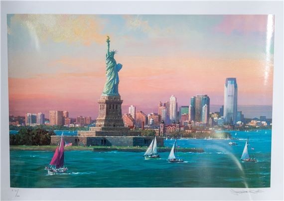 Alexander Chen «Statue Of Liberty Jersey City» Seriolithograph signed Painting