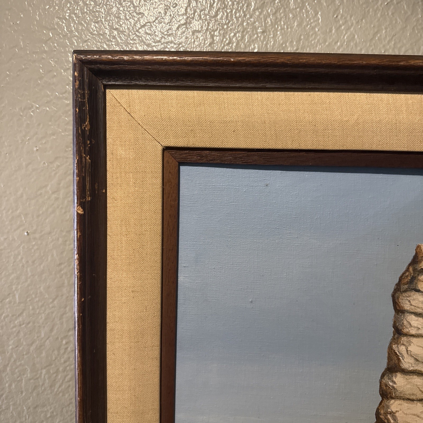 Vintage Signed Native American Portrait Oil Painting Framed Western Art Brophy