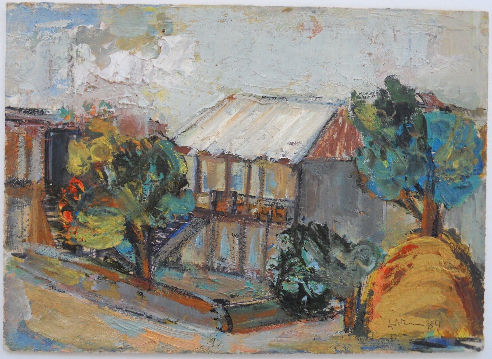 Original Oil Painting / Armenian Art / Armenia Landscape 1989 / EMMA GRIGORYAN