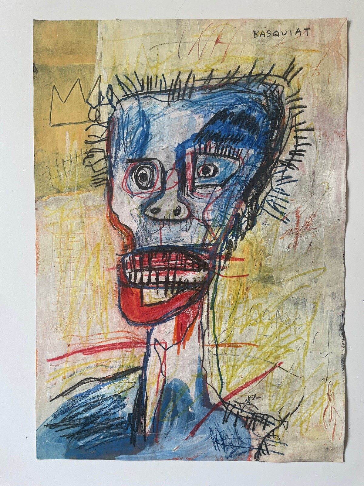 Basquiat Jean Michel Painting Original Drawing Street Art New York Graffiti A47