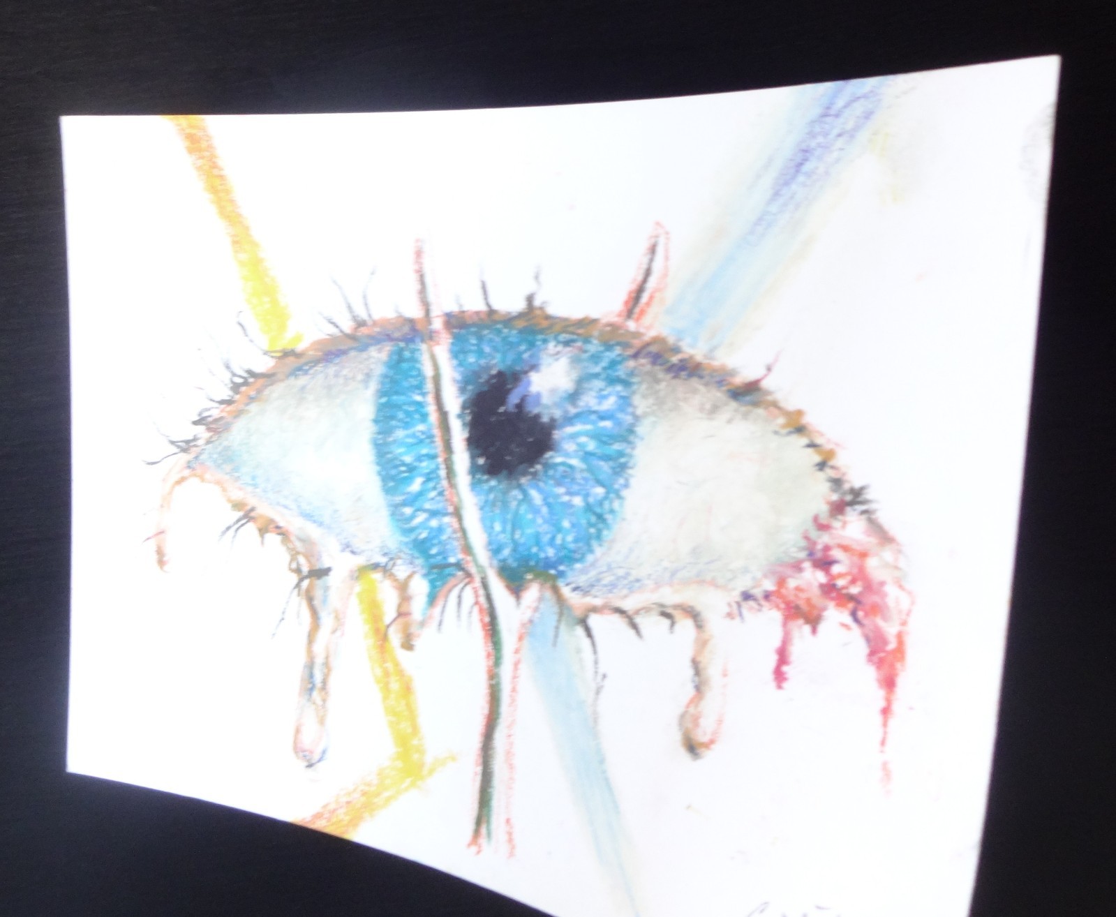 GERRY MILLER Original Drawing «Surreal.»Oil Pastel. 15x21cm.