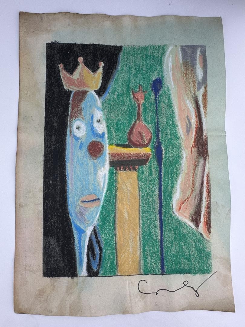 George Condo COA Art Painting Original Drawing Vintage