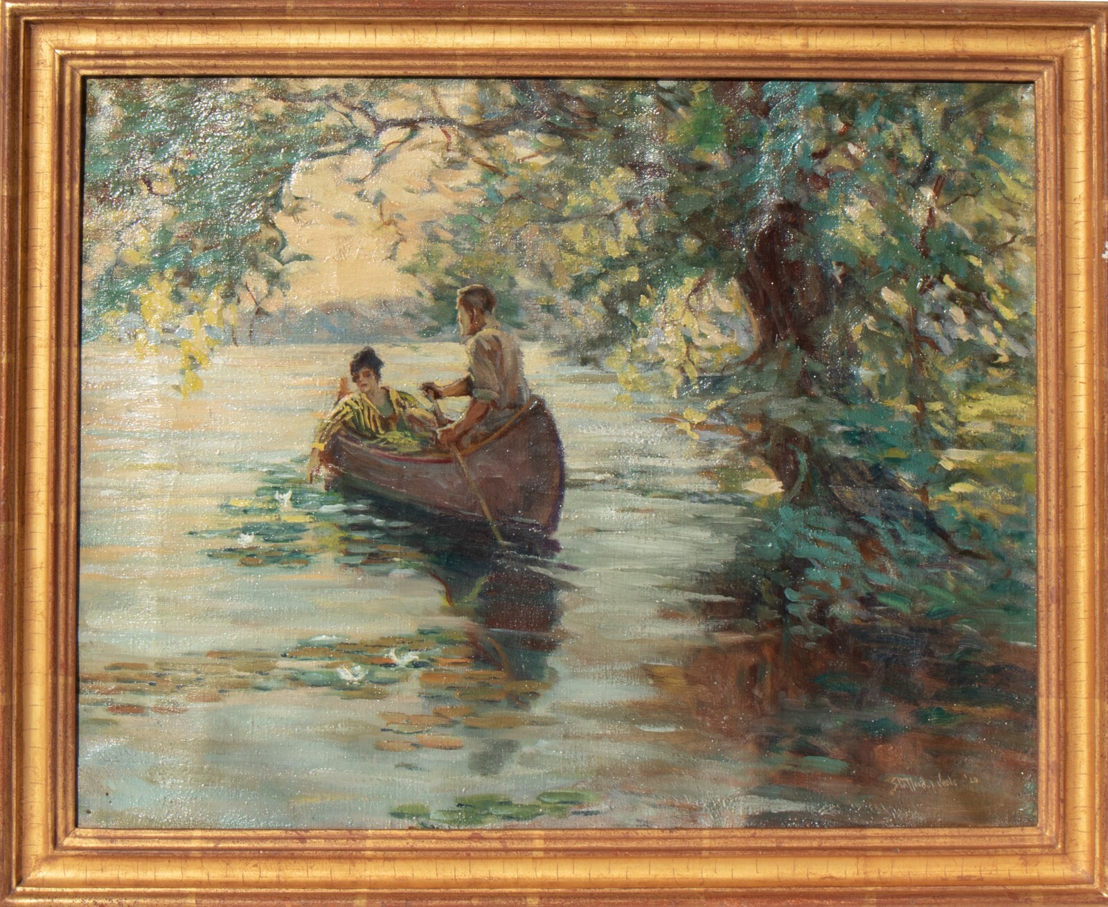 Stafford Ives Veale English 1890-1961 Original Oil Painting Canvas Signed Dated