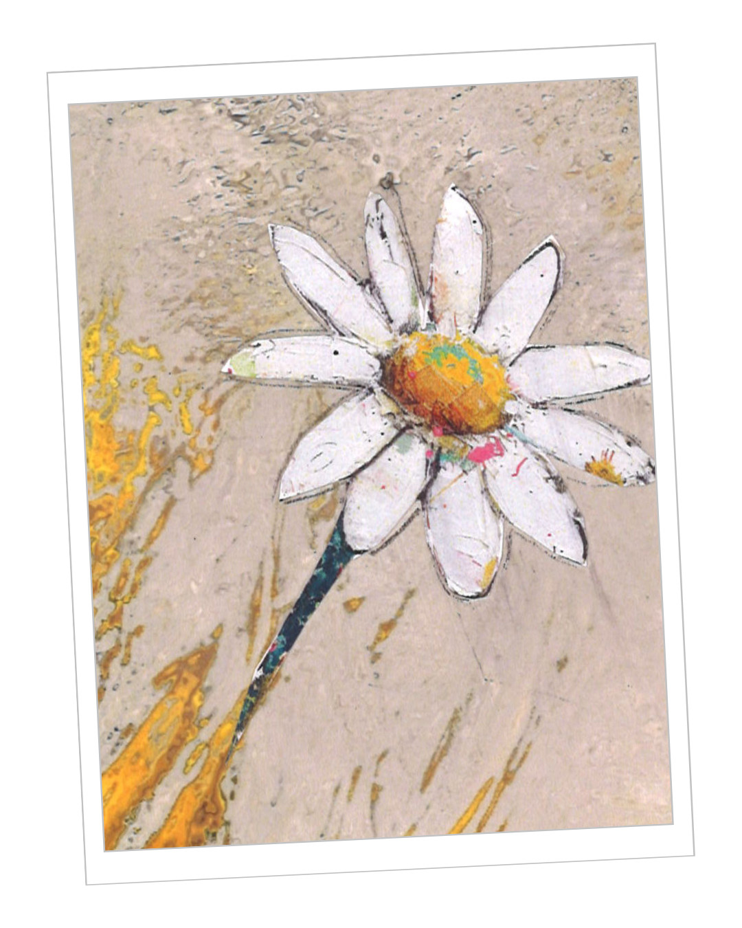 Original ACEO Miniature Mixed Media Collage Floral OOAK Signed Artist Card Mitak