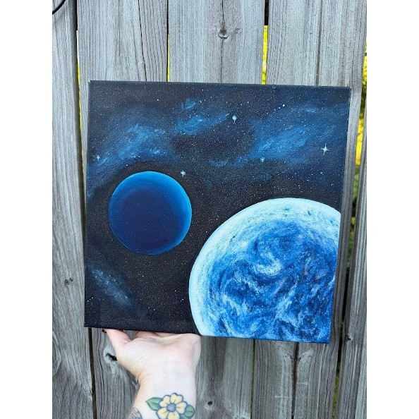 Space Galaxy Celestial Unbranded Original Painting Unisex OS Blue Black