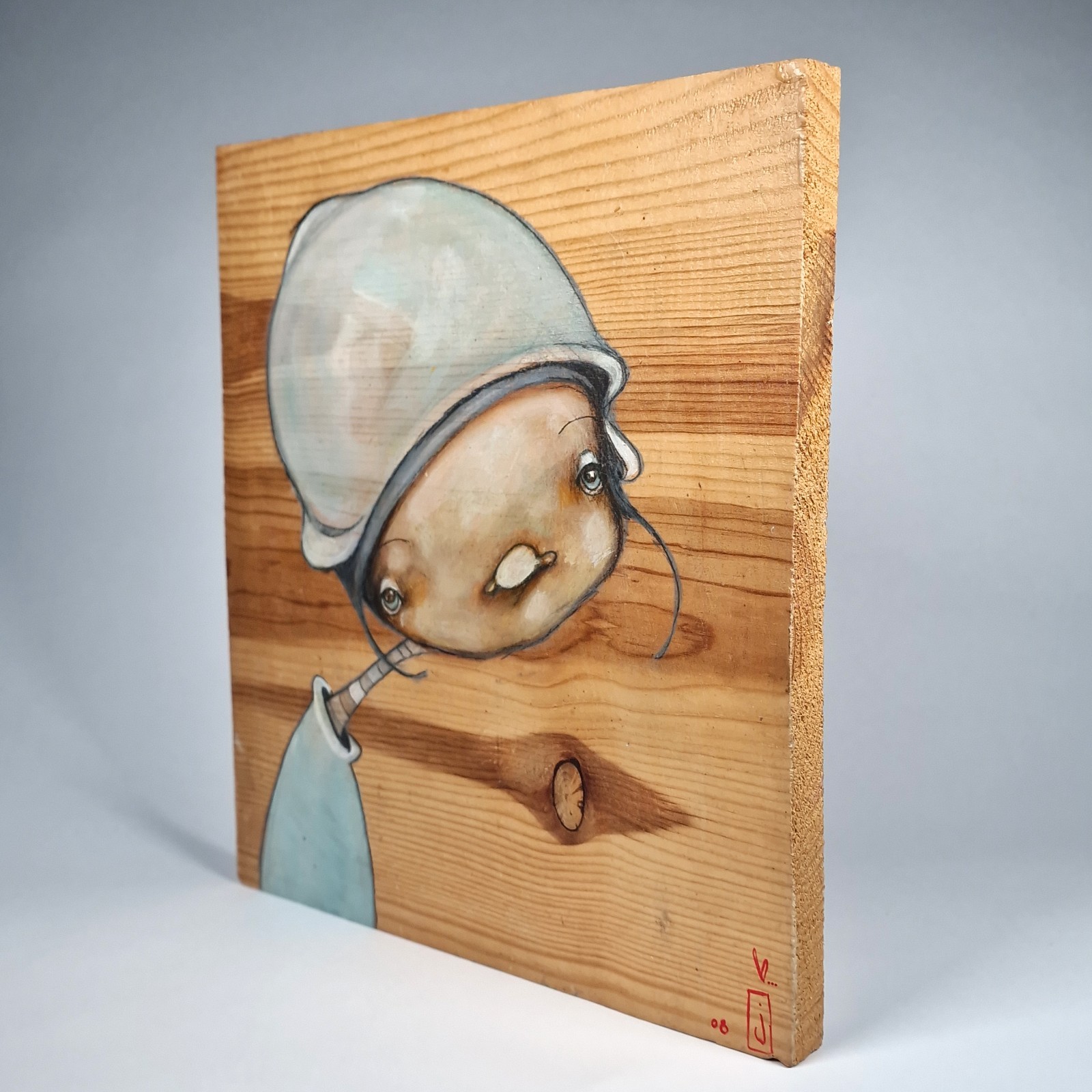 Original Painting By Jenna Colby aka Soopajdelux Surreal Fantasy Art Wood 2008