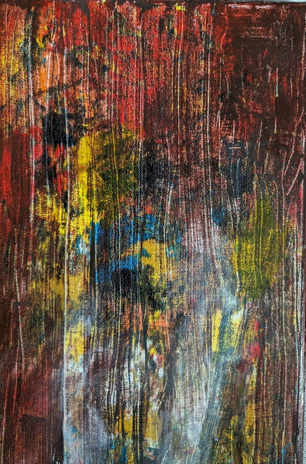 Black Cat Tree Landscape Painting Original Abstract Nature Art Samantha McLean