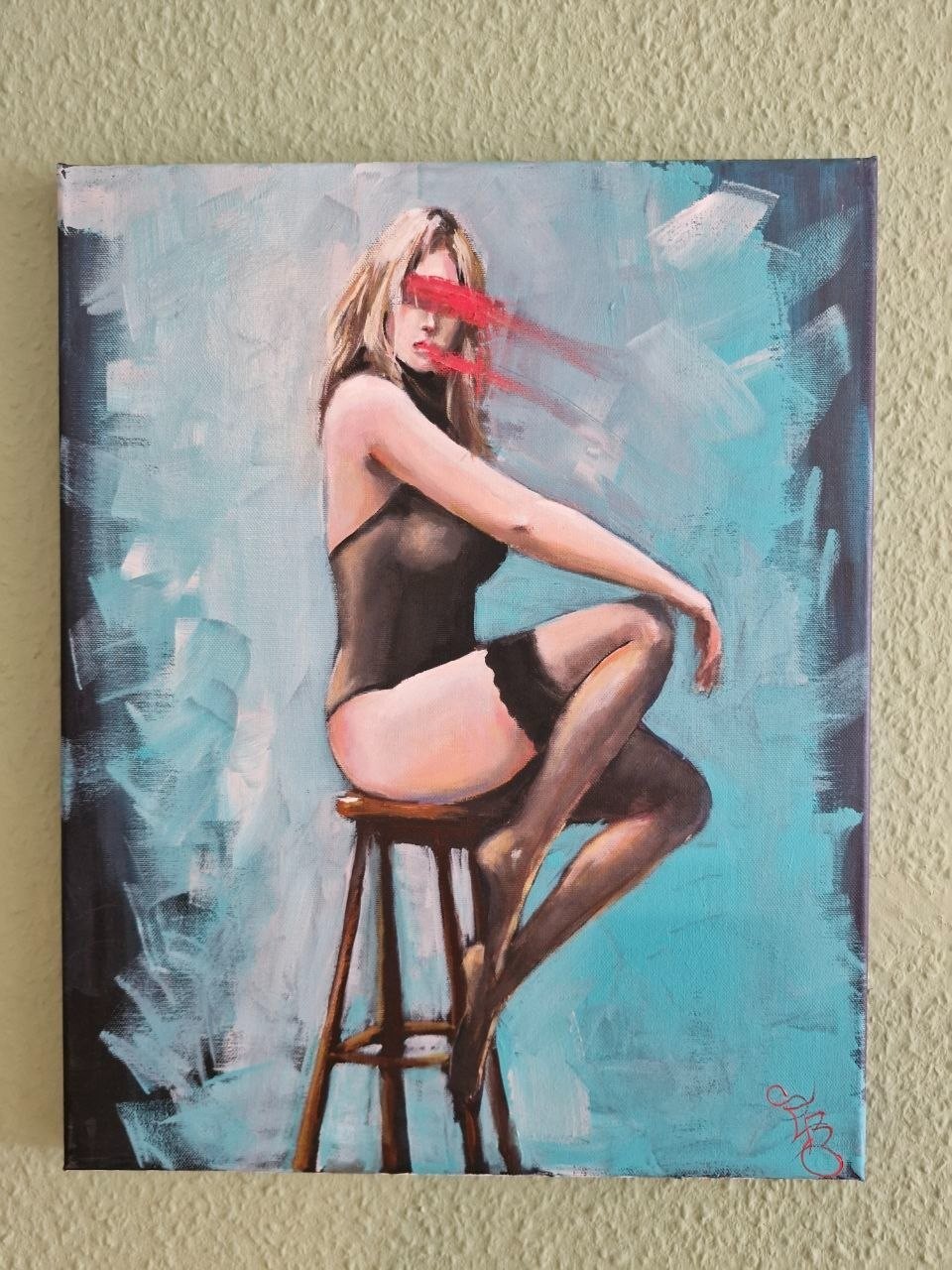 Original painting-hand painted acrylic unique with certificate Germany 40x50cm