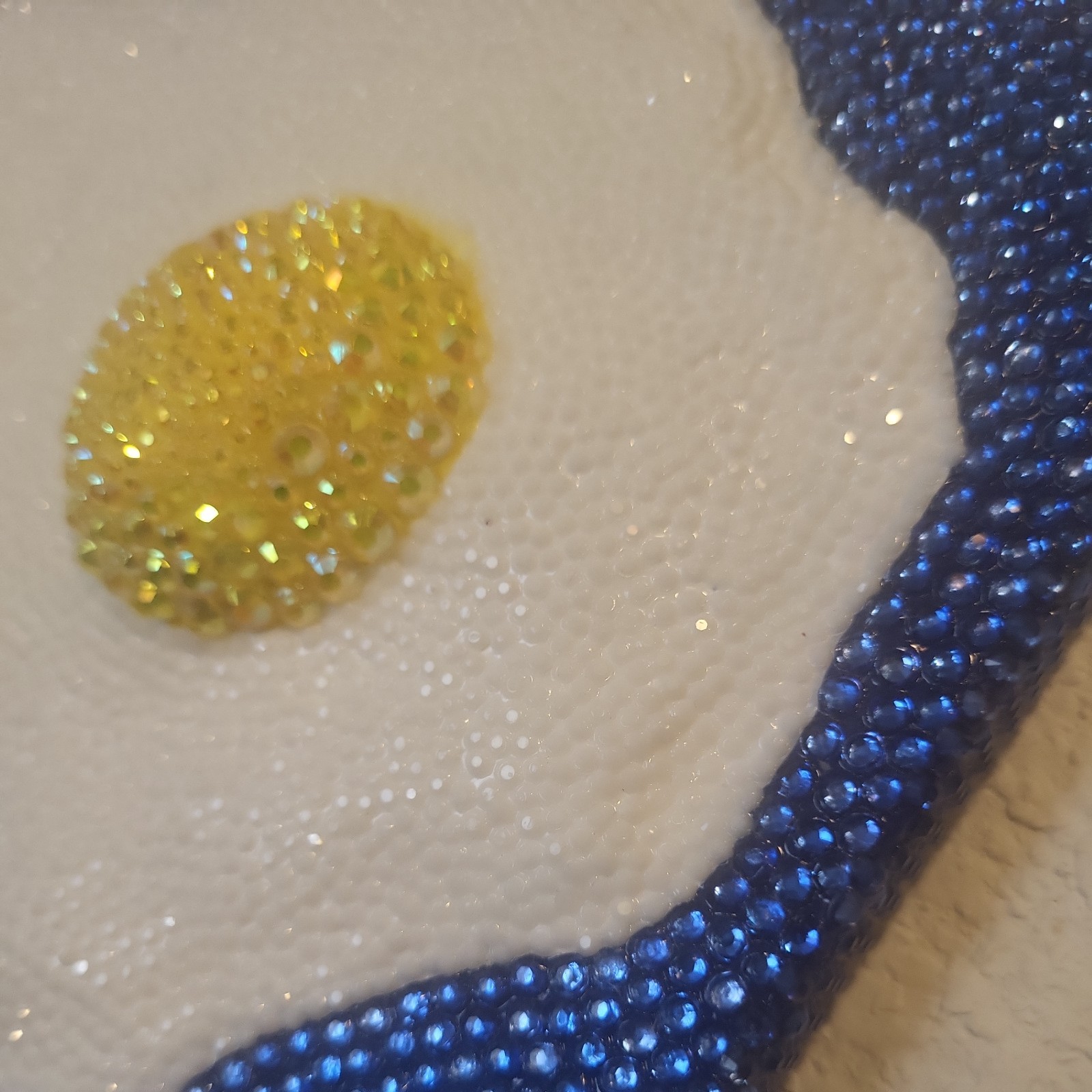 «Sunny Side Up» Original Art Mixed Media Rhinestone Mosaic Acrylic Paint
