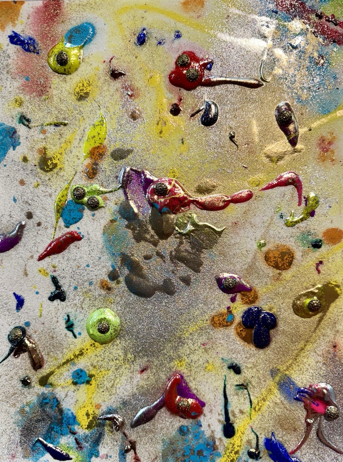 Energy Rain Painting, Created Outdoors In Rain On Cotton Rag Paper,original