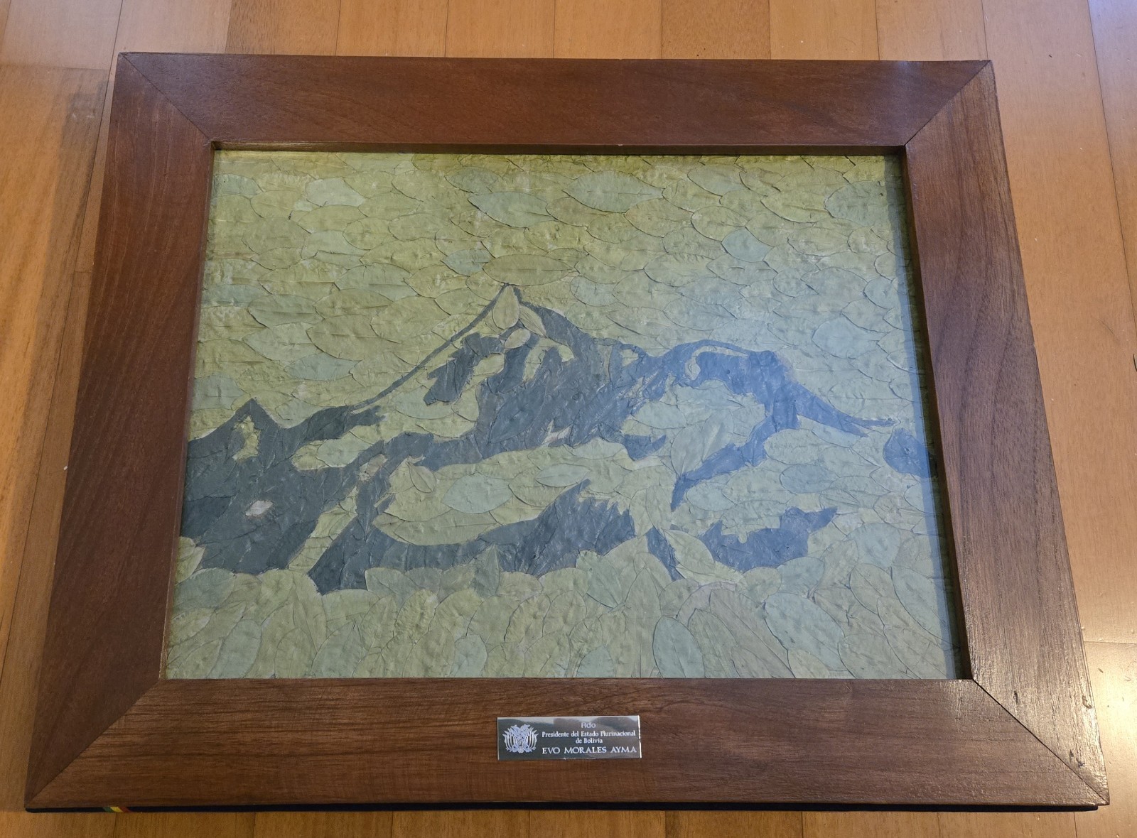 Gastón Ugalde Illampu Coca Leaf Art Presidential Gift Bolivia