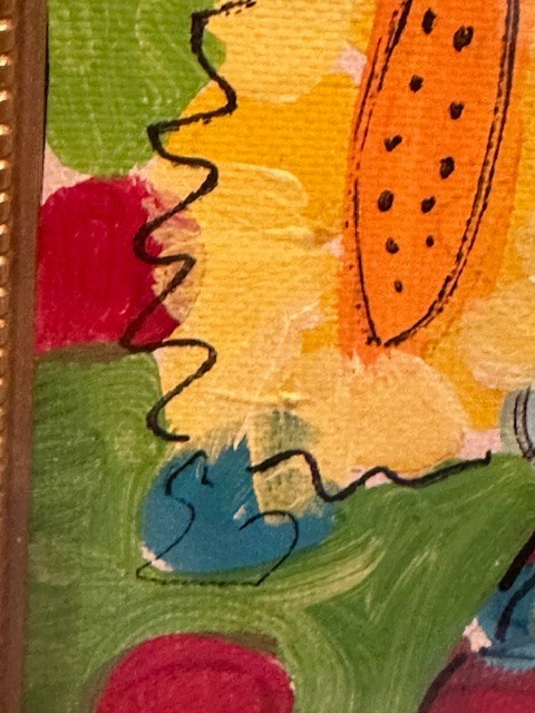 A.E. Barnes Original Art Painting Colorful Still Life Sunflowers Signed Framed