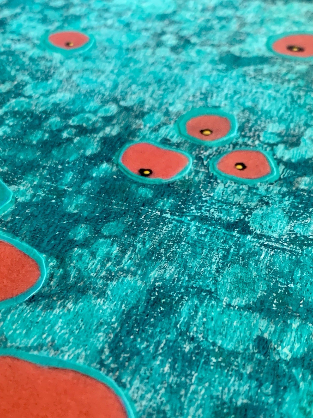 Original Abstract Expression Art Painting Poppies Landscape Acrylic Mixed Media