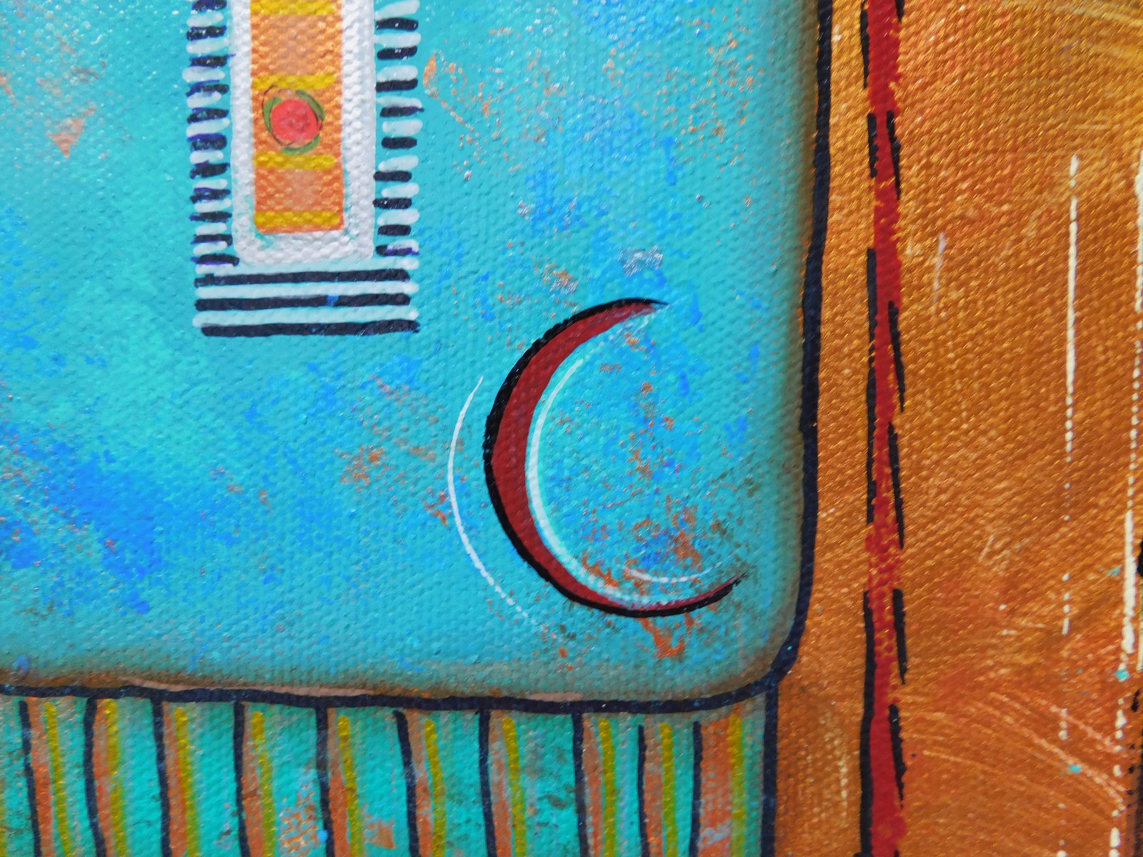 Western Native Guardian Painting Original Fine Art by Rain Crow