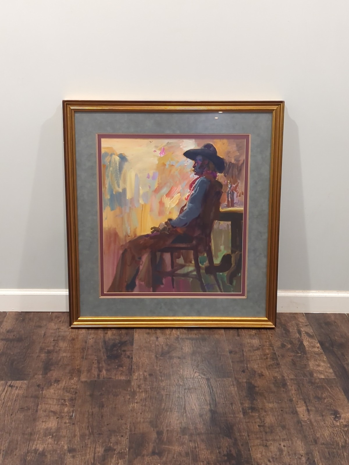 DONALD «PUTT» PUTMAN Original Gouache Western Cowboy Painting California Artist