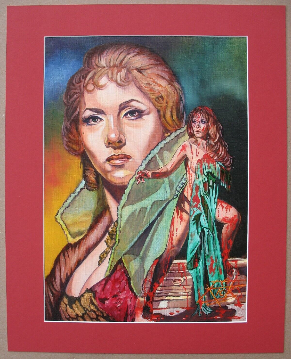 COUNTESS DRACULA / INGRID PITT, Original Rick Melton Oil Painting, Dark Side
