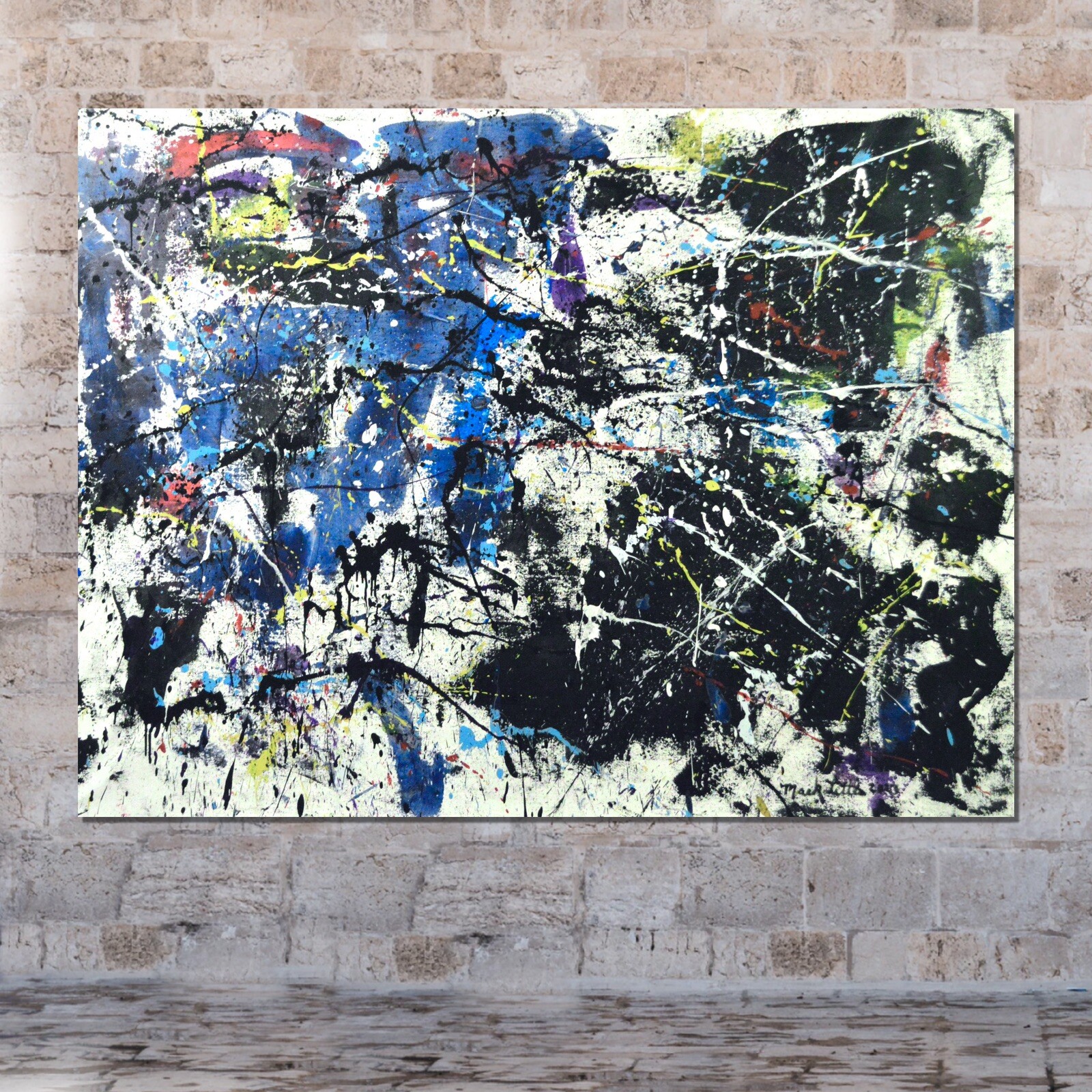 Pollock/Richter style￼ Profession￼al Painting 81” X 62”(6ft 9in)Abstract Modern
