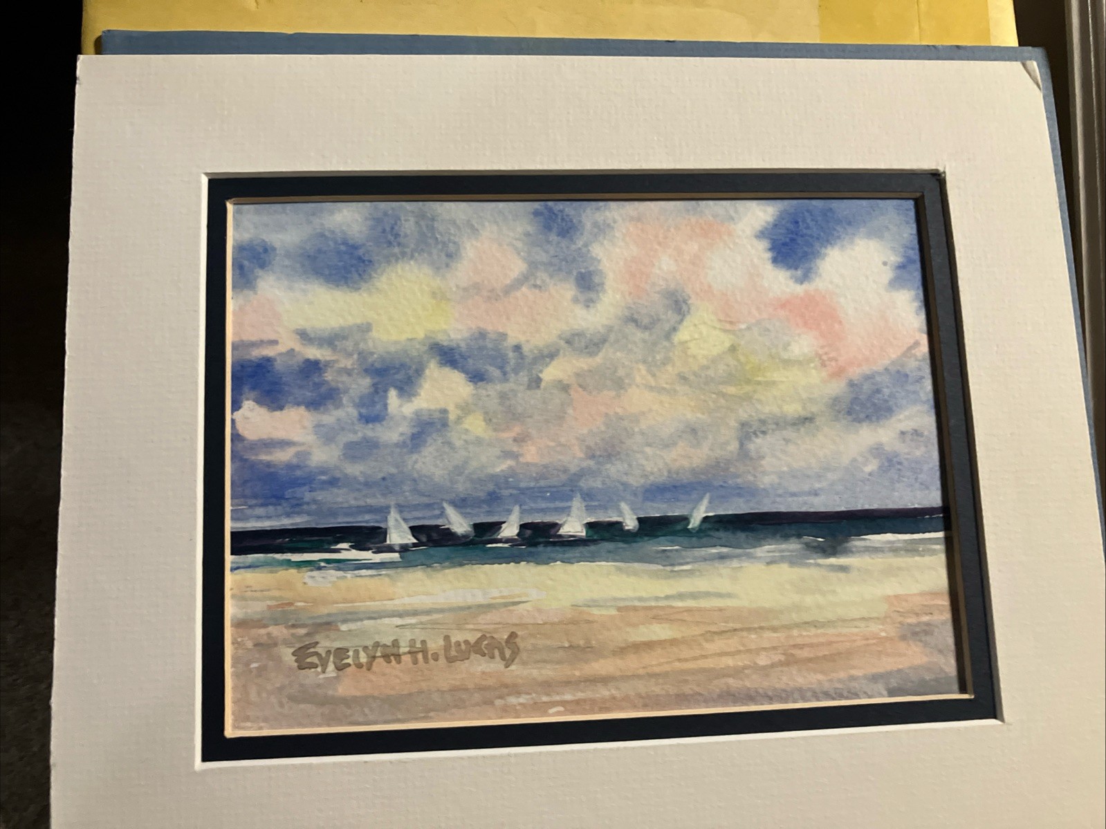 Original Evelyn H Lucas Seascape Watercolor Painting 8″ X 10″