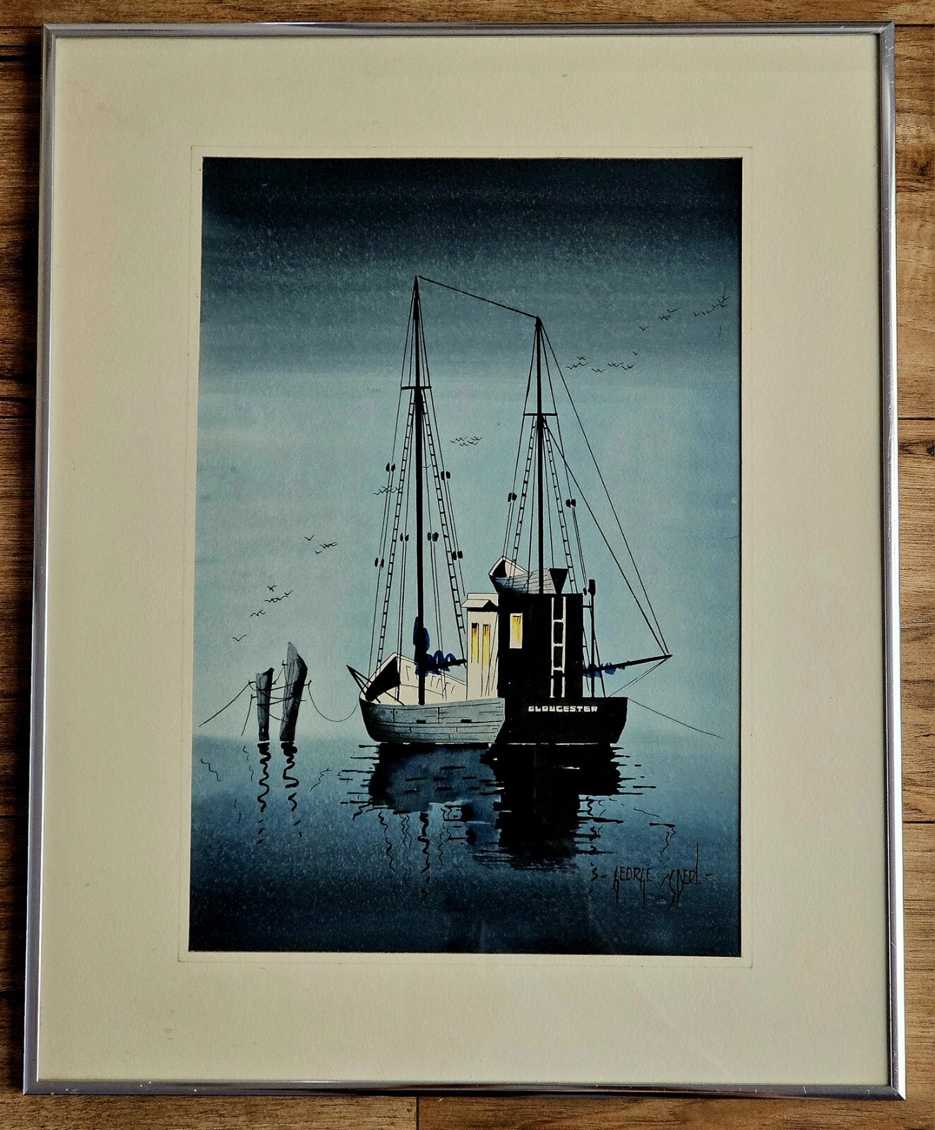 Original Watercolor Painting George Sperl Matted Framed 20″x16″ & Sight 14″x10″