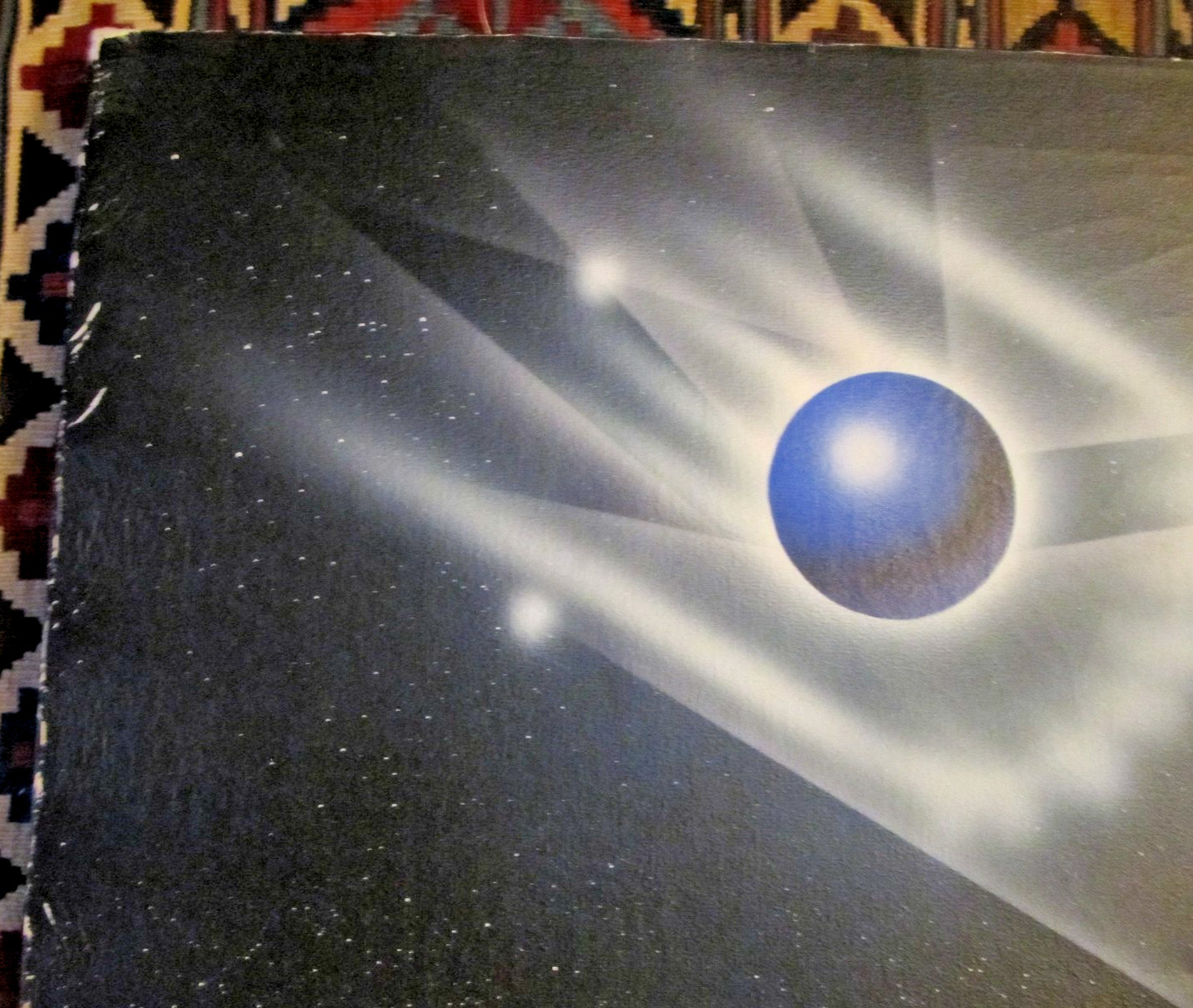 Vintage «Futuristic Outer Space» by De Grootz original large unframed canvas