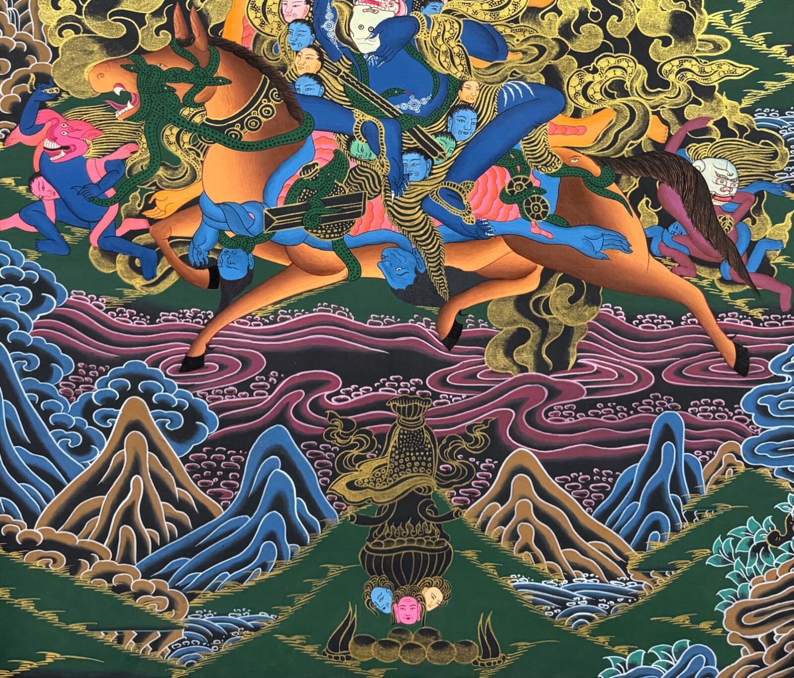 Master Piece Palden Lhamo Thangka Painting for Decoration, Meditation & Worship