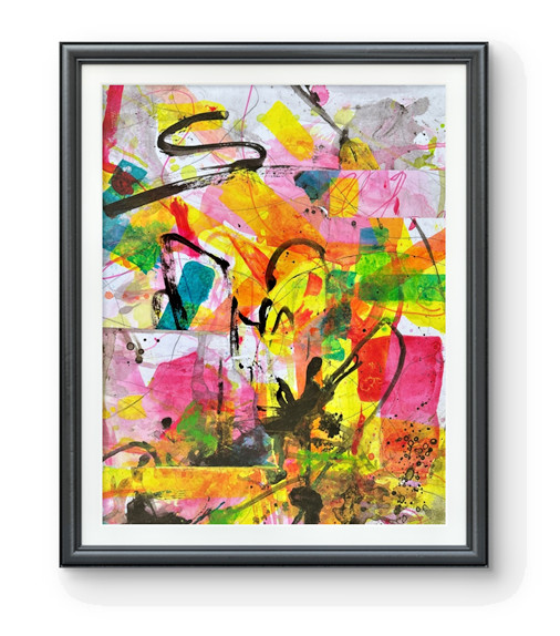 Abstract Art «Brighter Days 2» Original Acrylic 11×14 inch Painting on Paper