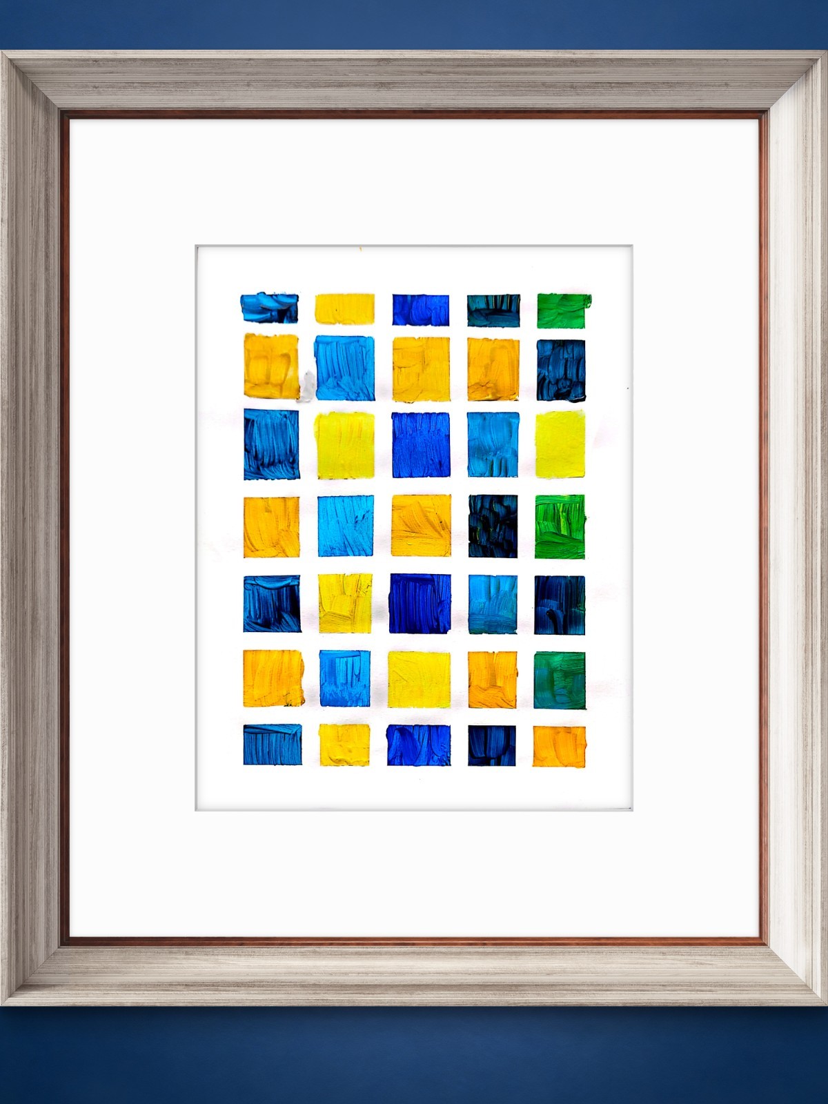 Tile Mosaic Colors Contemporary Expressionist Original Acrylic Painting 9×12