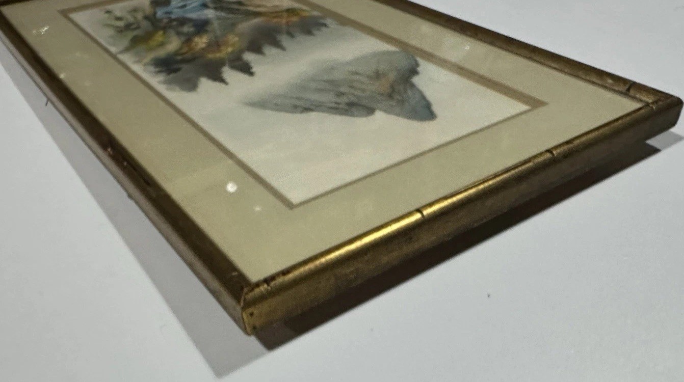 Asian Landscape Prints on Silk – Waterfall & Cottage Scene –Signed-1981 Vintage