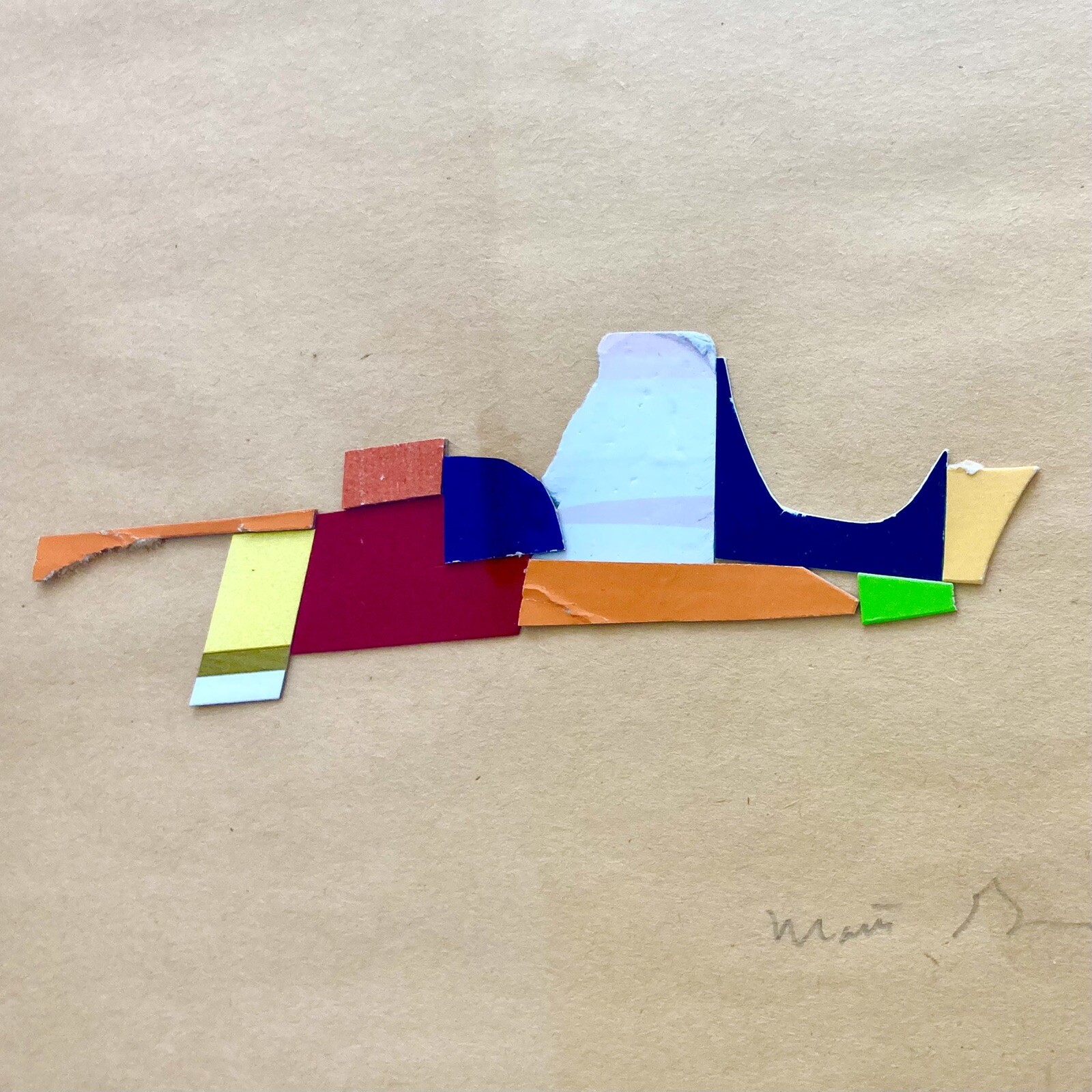 Matt Gonzalez Found Paper Collage 12×9″ San Francisco Abstract Recycled Art SF
