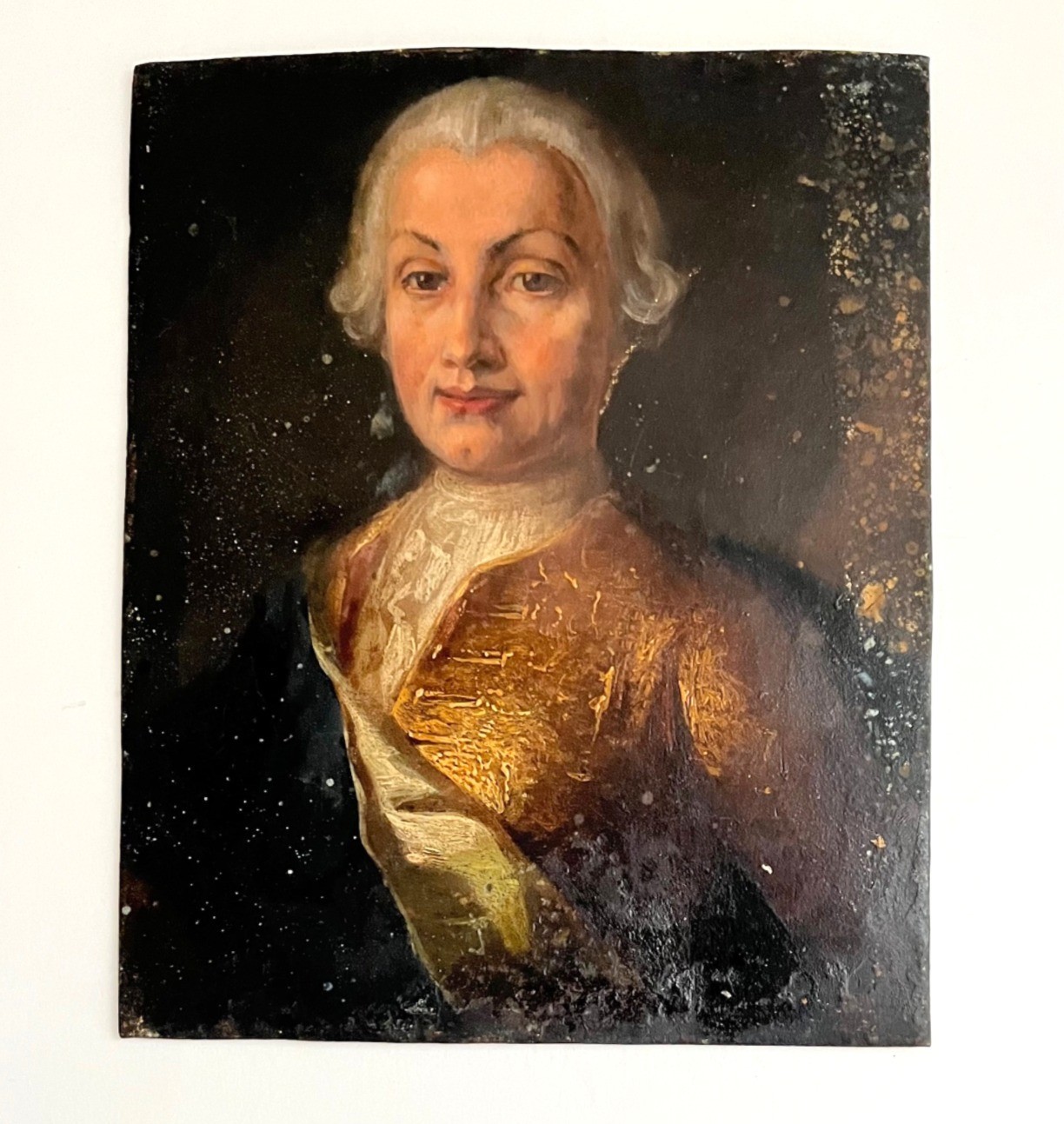 Oil Painting on Tin Portrait of Carlos Mardel (1695 to 1763) 6 x 8″