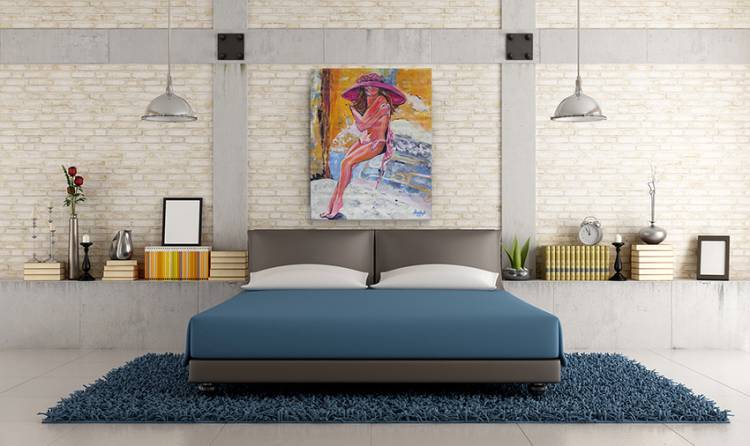 Bikini Beach Babe Hat Contemporary Original Modern Painting Art Dan Byl 4×5′