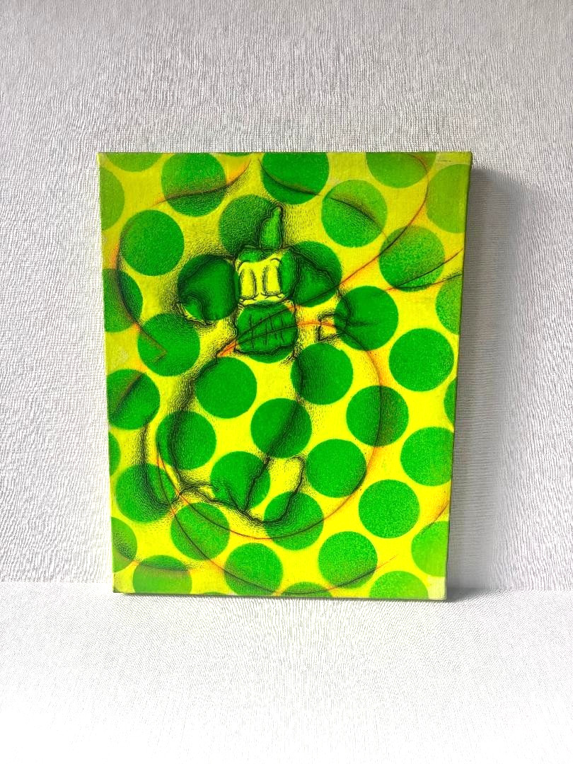 Patrick Warner 2000 Painting «Mayatime» 14×11 Original Contemporary Abstract Art