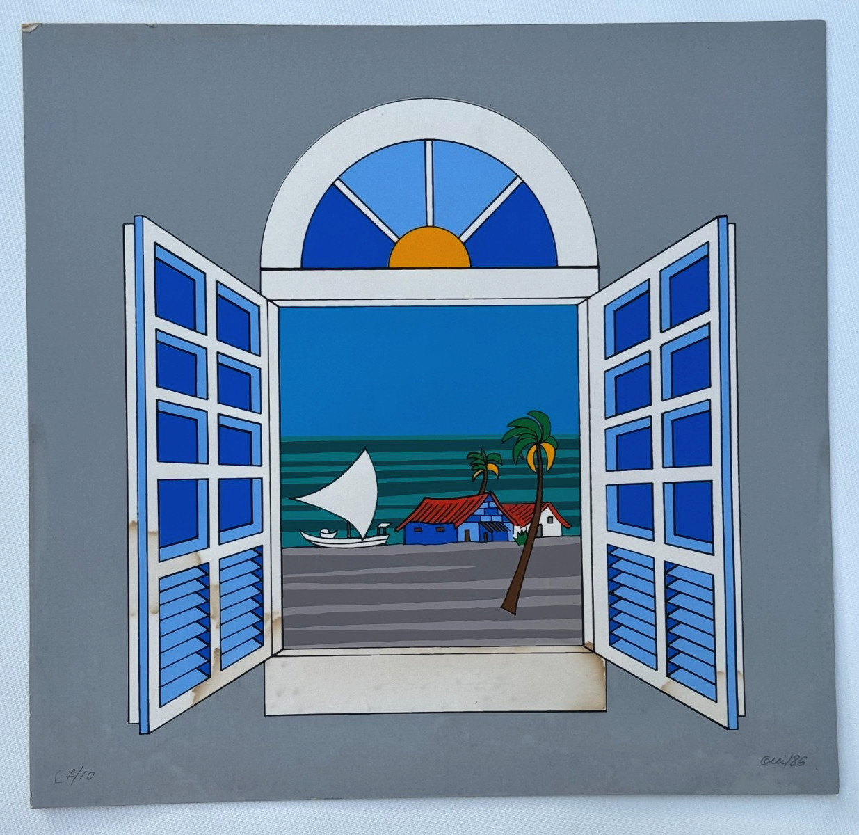 GUILHERME GUI MARTINS ORIGINAL SILKSCREEN PAINTING BRAZIL PORTUGAL RESTORATION