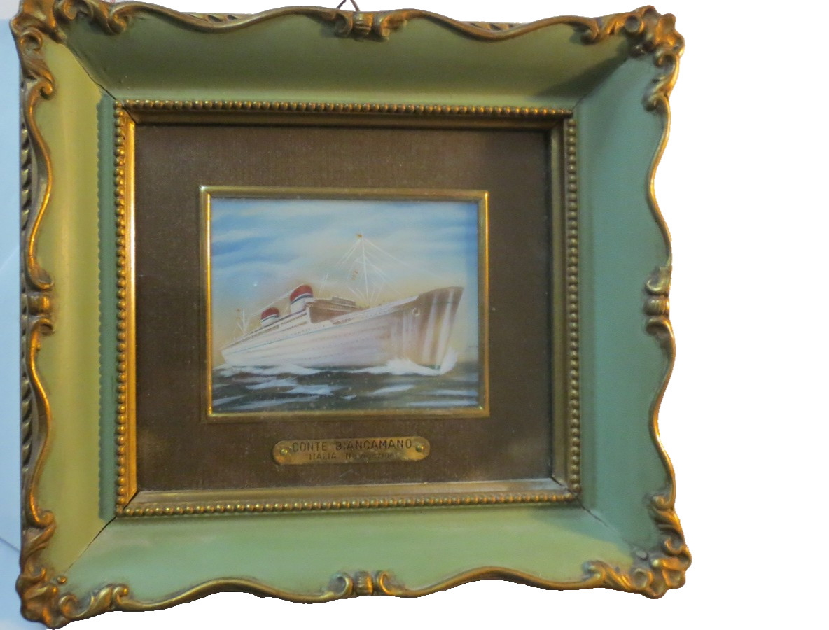 ORIGINAL OIL OR GOUACHE PAINTING OF THE CONTE BIANCAMANO