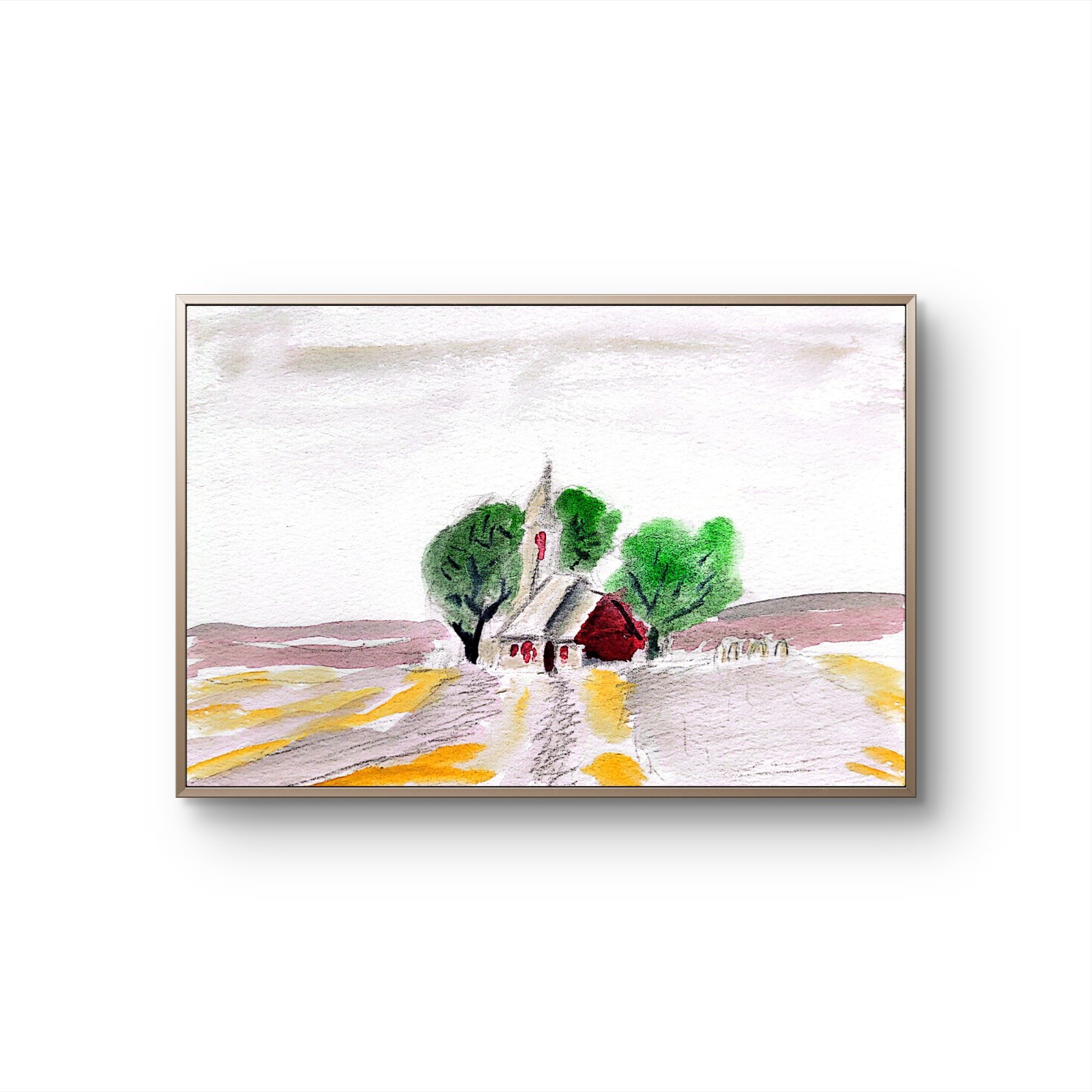 Contemporary Landscape Expressionist Original Painting Watercolor 5×7