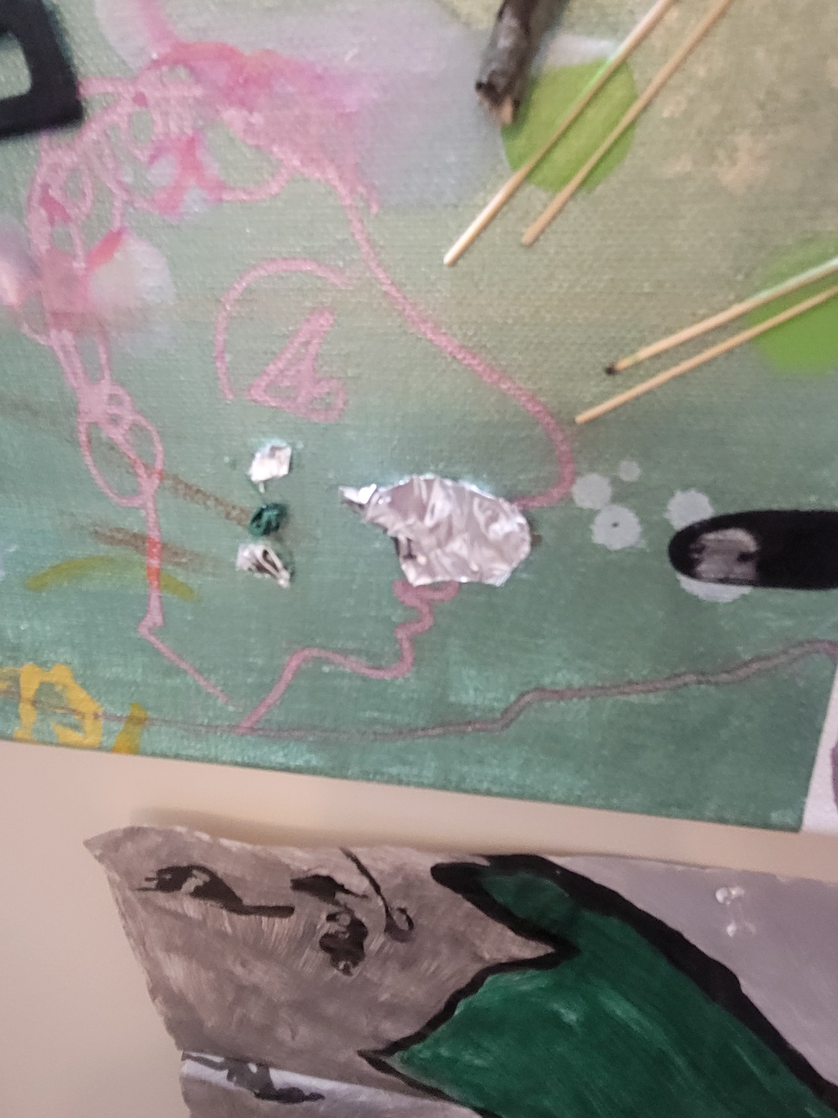 Handmade OOAK Ultra Contemporary 24×48 Acrylic 3D Painting On Stretched Canvas
