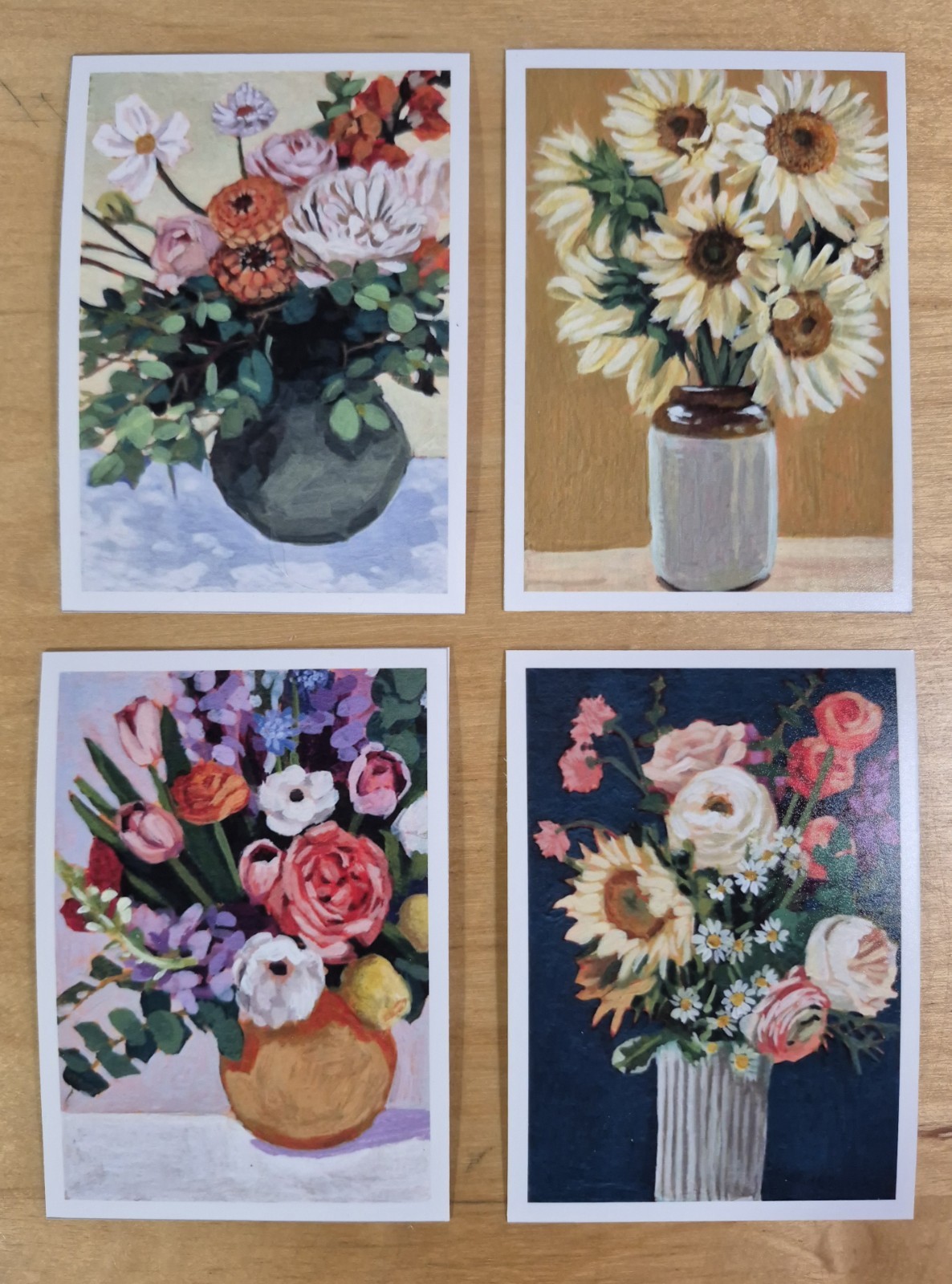 ACEO PRINT Set of 4 Floral Bouquet Paintings- Madison Mickler