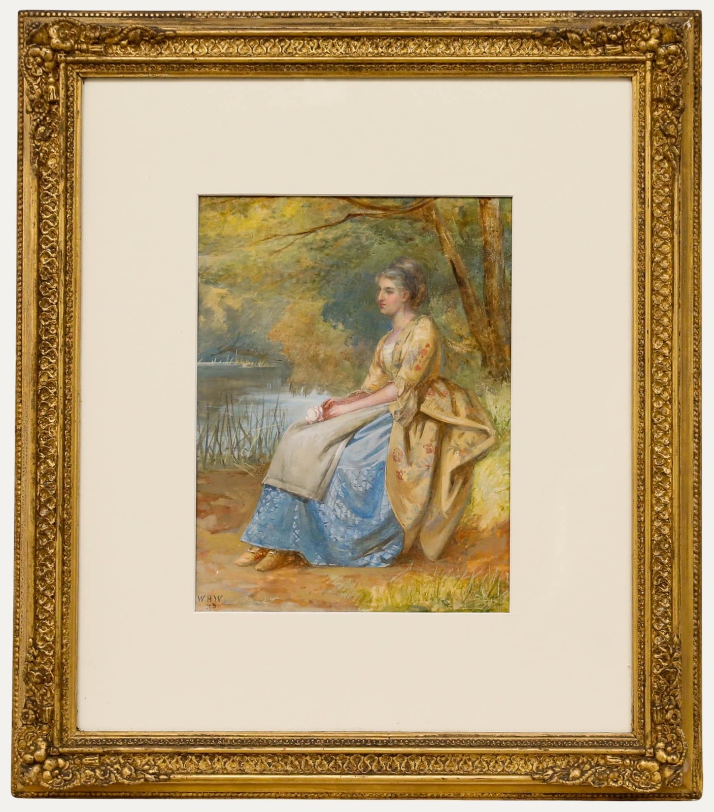 William Harris Weatherhead (1843-1903) – 1873 Watercolour, Lost in Thought