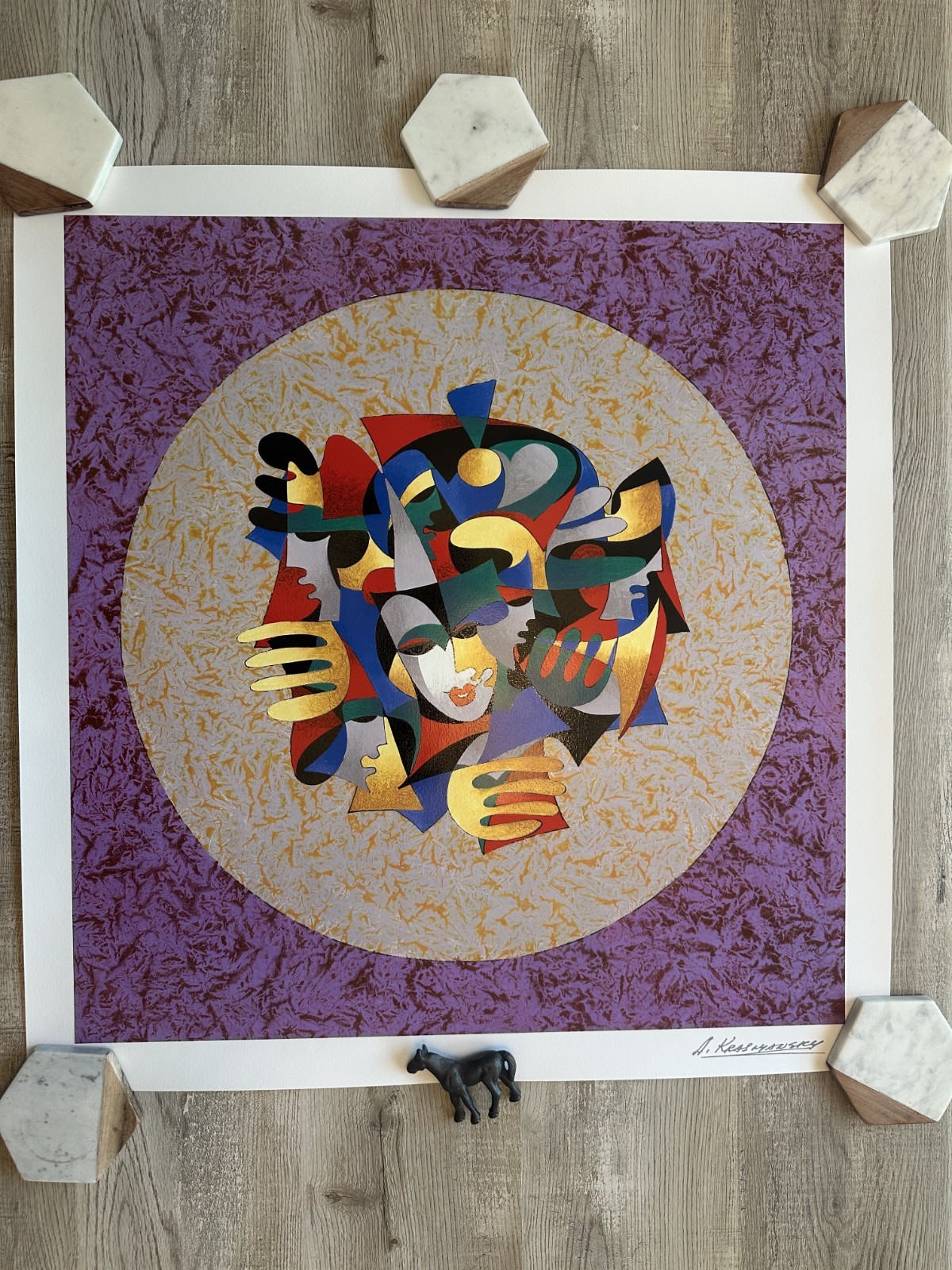 Anatole Krasnyanksky Musical Sphere w/ COA – 25 1/4″x 24″ Seriolithograph paper