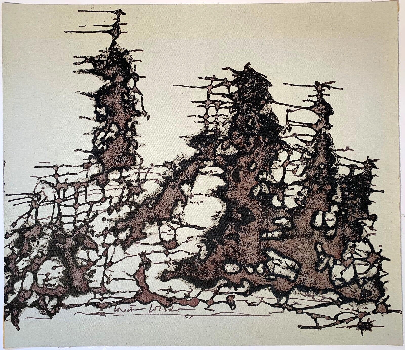Listed Artist Boris Lovet-Lorski (1894-1999) Signed Mixed Media On Canvas c1961