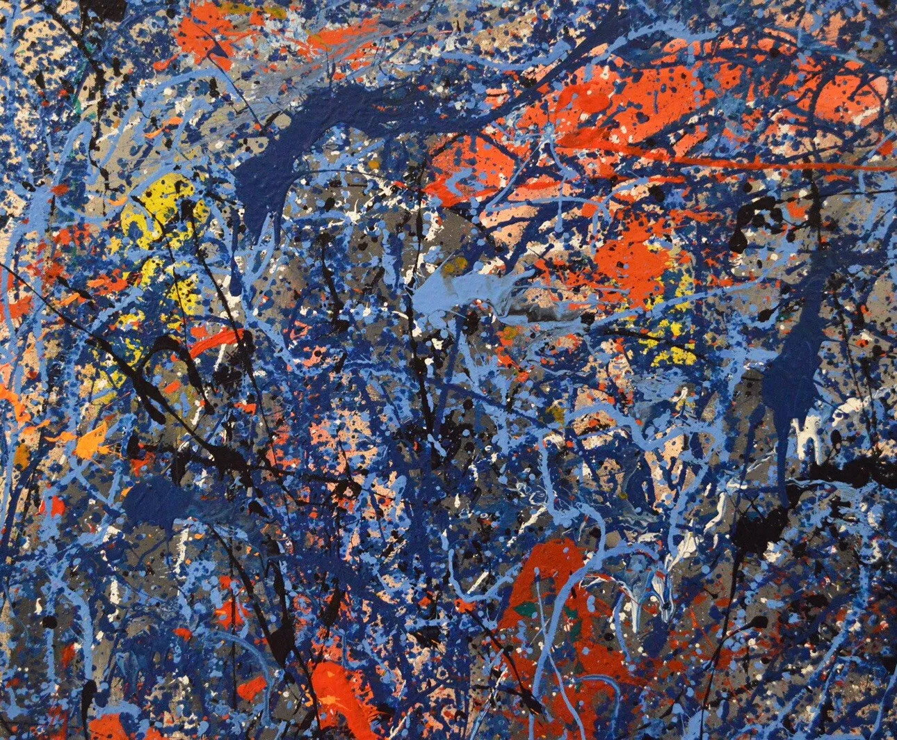 Jackson Pollock style canvas￼￼￼ Painting 81” X 62” XL (6ft. 9in.)Abstract,Modern