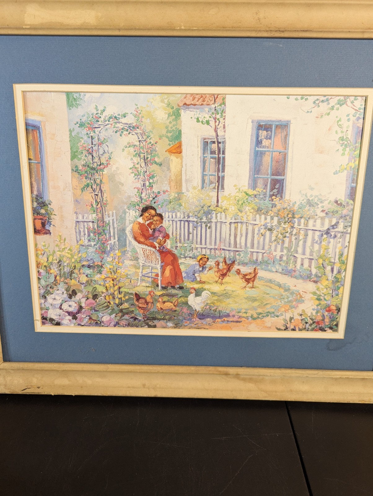 African American Art Print Mom With Child In A Garden By Eugene La Foret