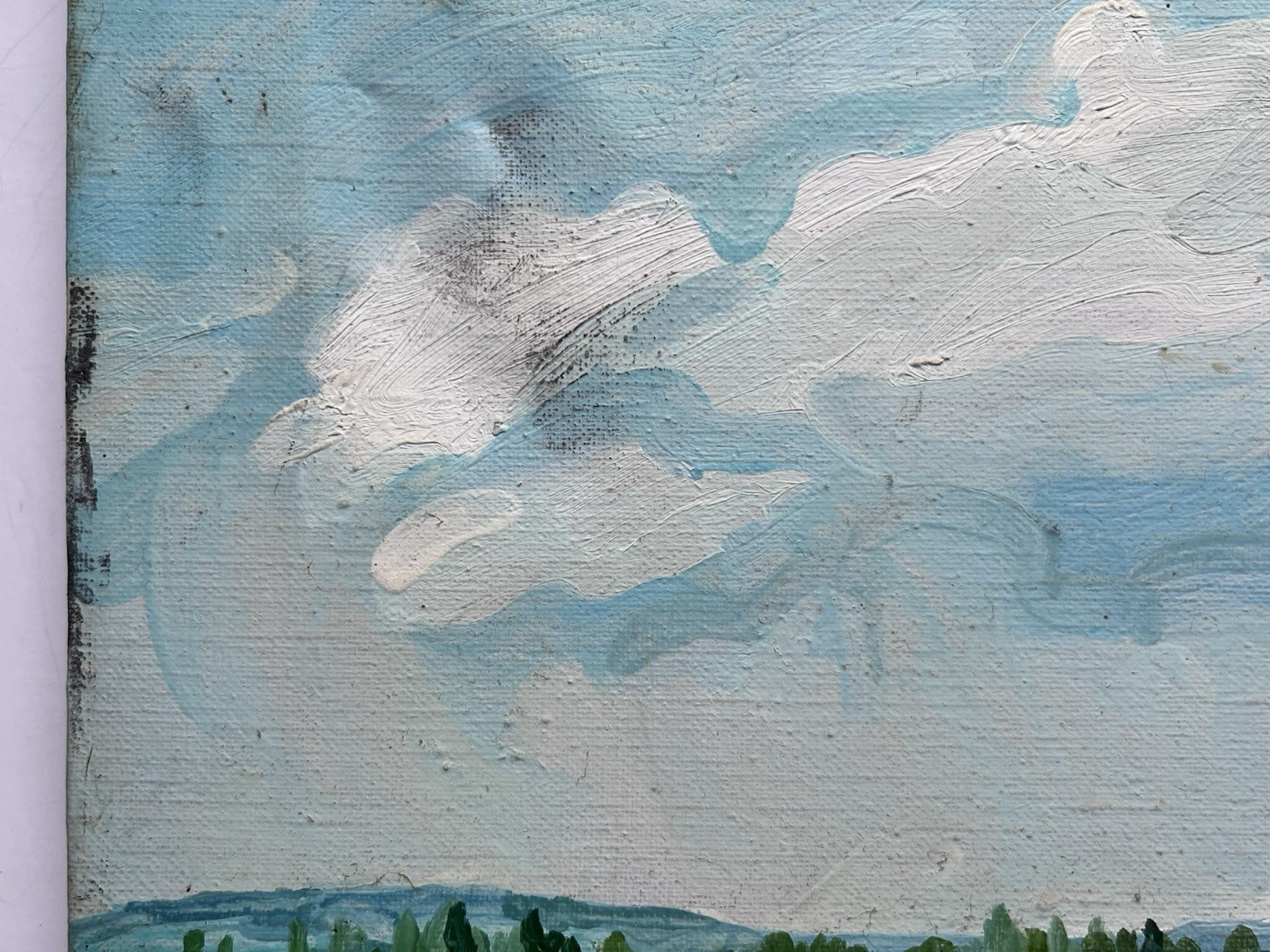 Vintage Post Impressionism Landscape Oil Painting Mountain Moose Marsh Signed