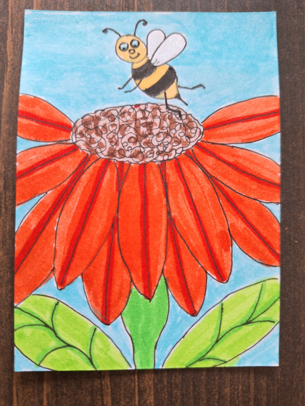 ACEO Happy Honey Bee Original Watercolor Painting