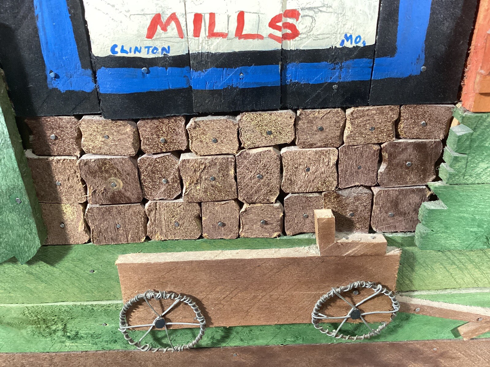 Degroot Style Lath Wood Mosaic Folk Art Horse Barn Silo 3D Clinton Mo GristMill