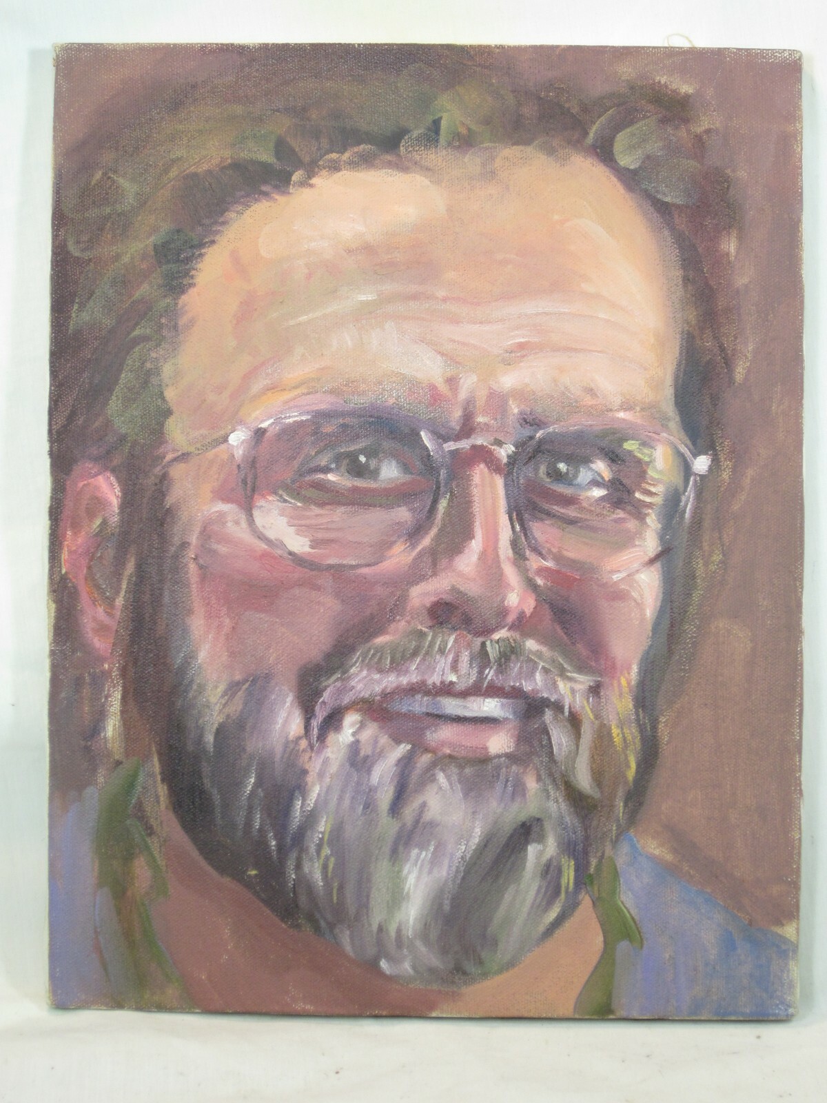 Robert Eberle hand painted self portrait famous Indiana USA artist unsigned oil